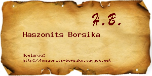 Haszonits Borsika névjegykártya